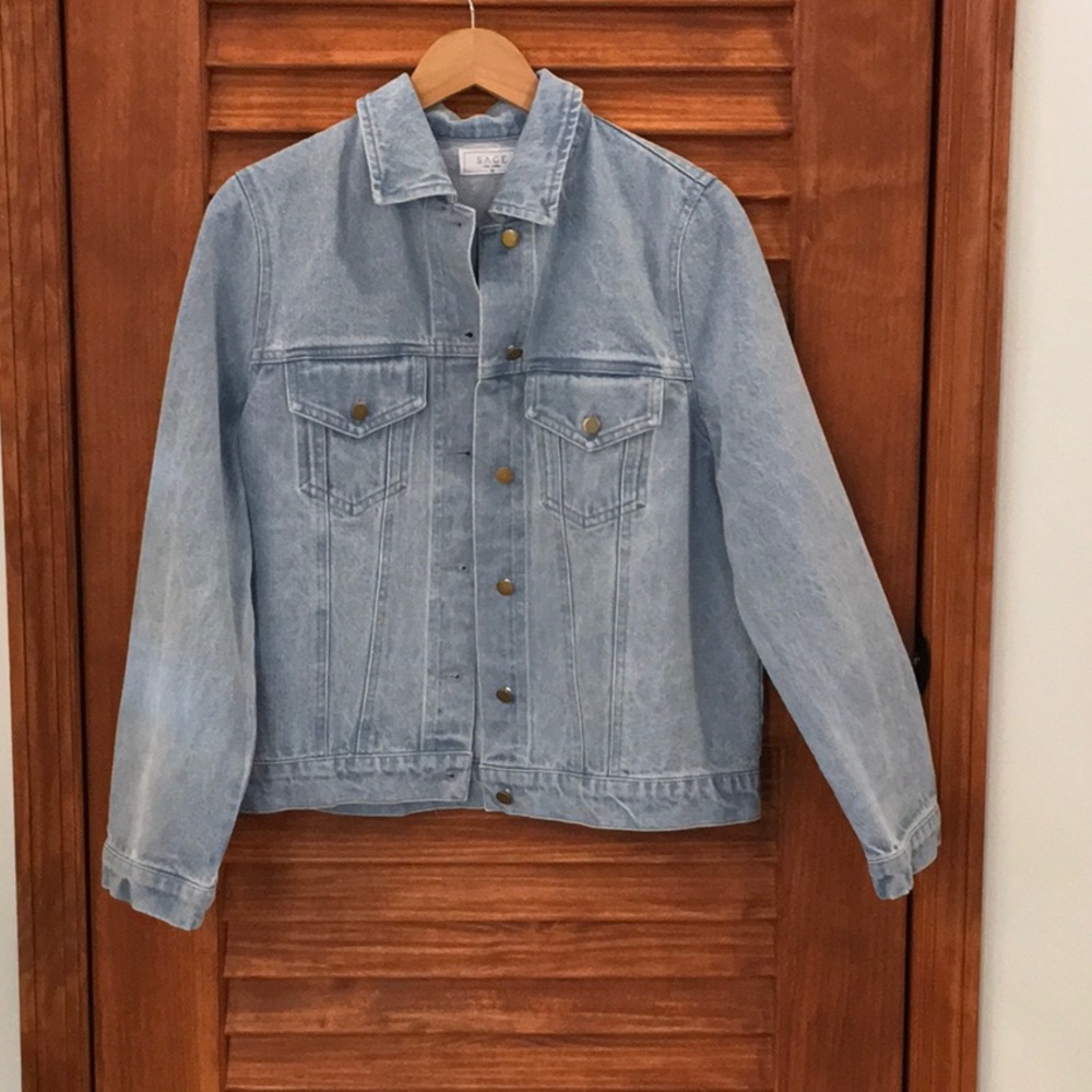 Sage The Label Lost City Denim Jacket Blue Sizes L - NWT